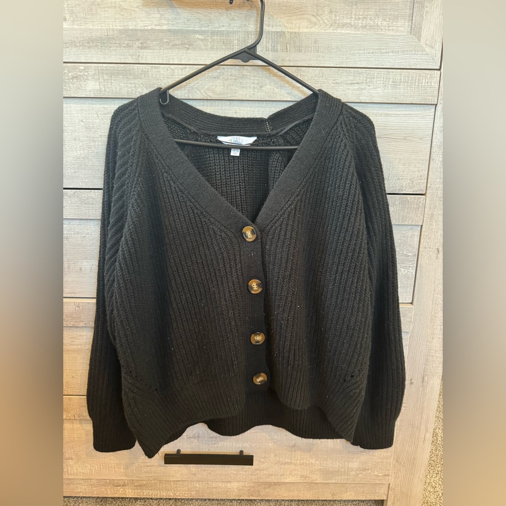 cute black sweater with buttons